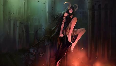 HD wallpaper: anime, black, blood, dark, demon, girl, horror | Wallpaper Flare