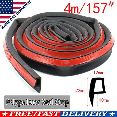 Universal M Ft P Shape Car Door Edge Hollow Weatherstrip Rubber Seal