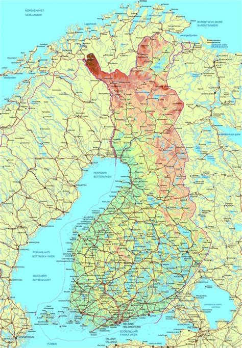 Buy Ts Delight Laminated 24x34 Poster Maps Of Finland Detailed Map