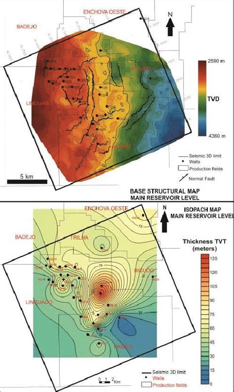 Structural Base Map And Isopach Map For The Main Reservoir Level