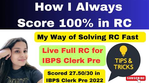 Live Rc My Way Of Solving Reading Comprehension Fast For Ibps Clerk