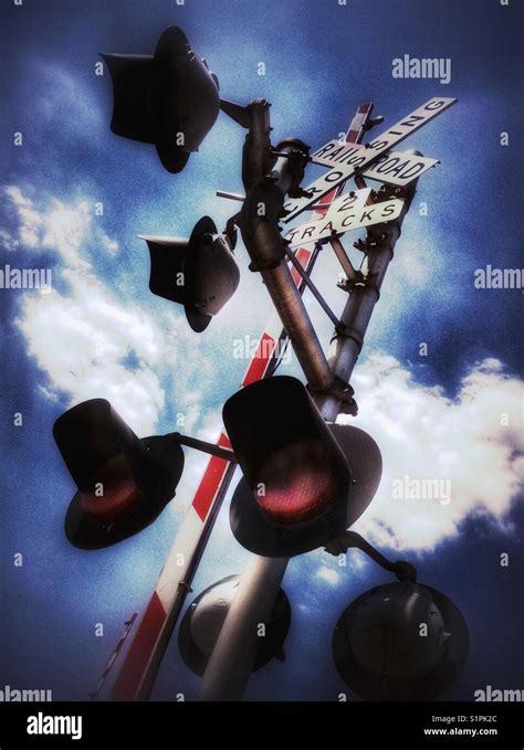 Railroad Crossing lights Stock Photo - Alamy