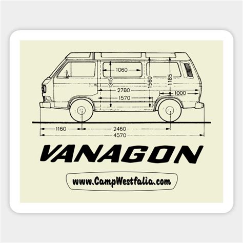 Vanagon Technical Drawing Light T3 Vanagon Westfalia Sticker