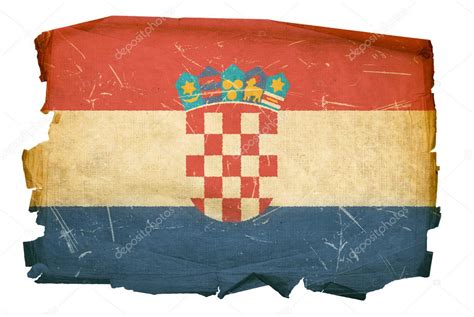 Croatia Flag old, isolated on white back — Stock Photo © zeffss #1264342