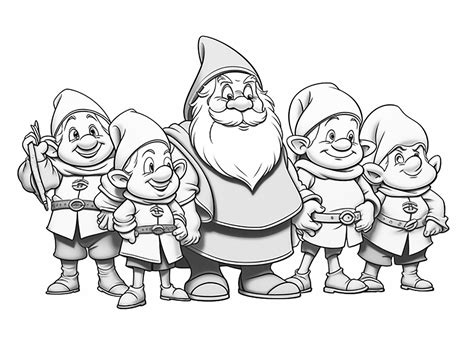 Seven Dwarfs Adult Coloring Page Coloring Page