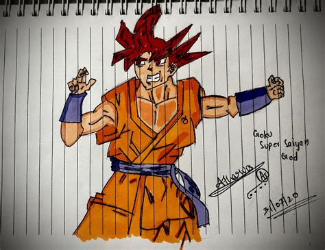 Super saiyan god goku | Goku drawing, Super saiyan god, Cool drawings