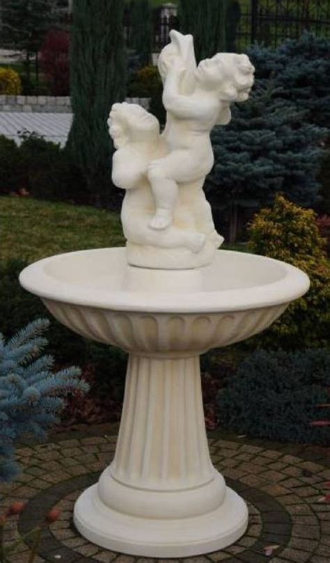 Casa Padrino Jugendstil Springbrunnen Kinder mit Fisch Weiß Ø 92 x H