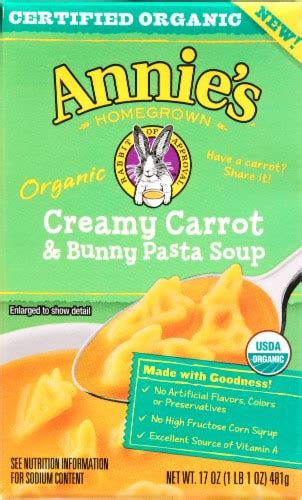 Annie S Creamy Carrot Bunny Pasta Soup Fl Oz Kroger