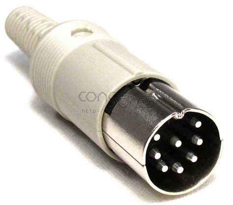 DIN Connector Plug 8 Pin U Style 262 In Line Male Solder Cup DIN8