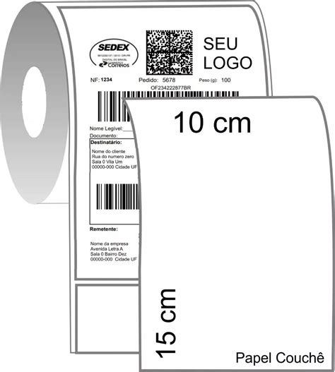 Etiqueta 100150 1 tubete 400 etiquetas Papel Térmico Adesivo