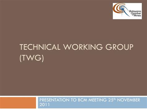 PPT TECHNICAL WORKING GROUP TWG PowerPoint Presentation Free