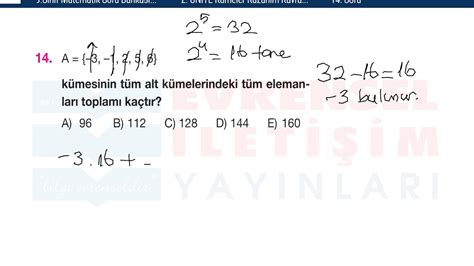 9 Sınıf Matematik Soru Çözümleri Kümeler Test 3 Soru 14 Youtube