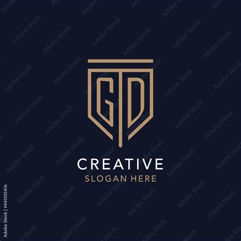 GD initial logo monogram with simple luxury shield icon design Stock ...