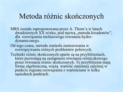 PPT Metoda różnic skończonych PowerPoint Presentation free download