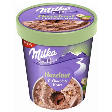 Milka Ice Cream Hazelnut And Chocolate Heart 480ml Contest Distrubution