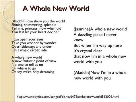 A whole new world lyrics aladdin part 612782-A whole new world lyrics aladdin part