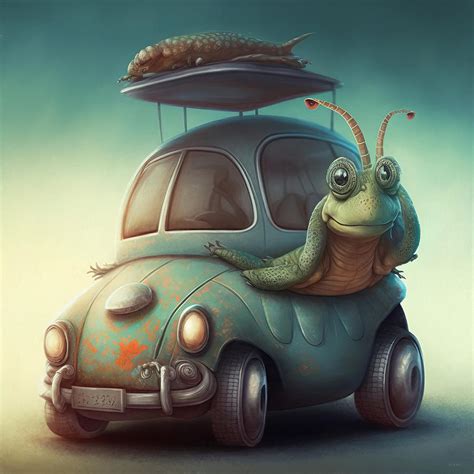 Bugmobile - Slug Digital Art by Lisa S Baker - Fine Art America