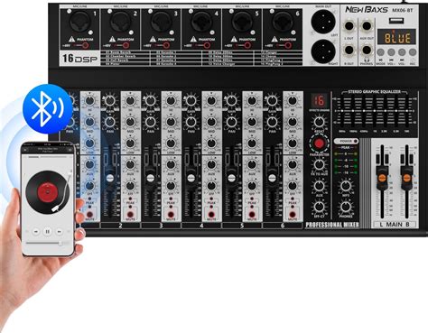 New Baxs Professional Audio Mixer6 Channel Audio Interface