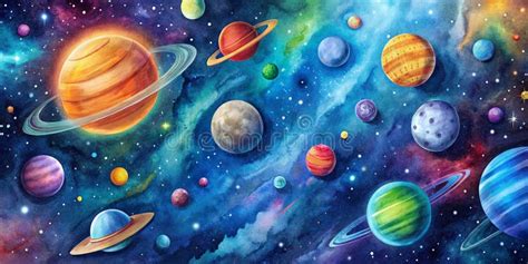 A Colorful Drawing of Outer Space AI-Generated Content Stock ...