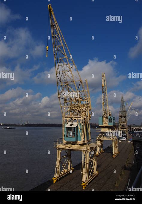 Old Port Cranes At Port Of Antwerp Pic 027 Stock Photo Alamy