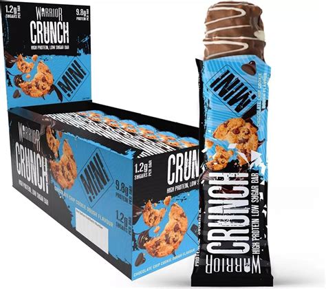 Warrior Crunch Mini Protein Bars Choc Chip Cookie Dough 24 Stk Pris