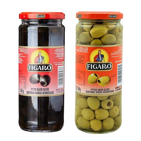 Figaro Pitted Black Olives Pitted Green Olives Oz G