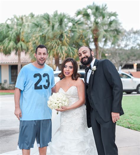 Adam Sandler joins bride and groom for their wedding photos