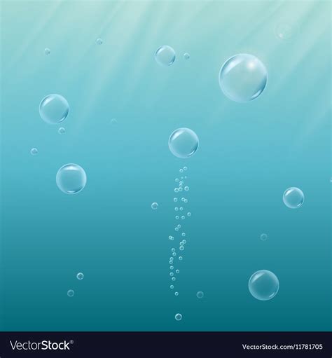 Bubbles and shiny rays underwater Royalty Free Vector Image