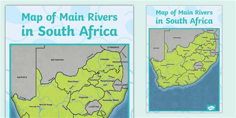 Map of Main Rivers in South Africa I Resource I Twinkl ZA