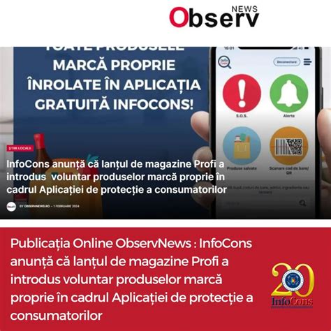 Publicația Online ObservNews InfoCons anunță că lanțul de magazine