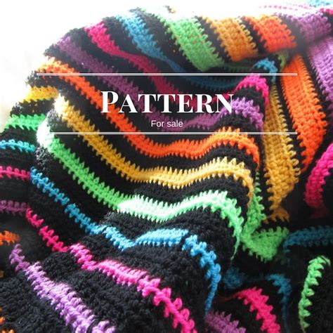 Striped Afghan Pattern Easy Crochet Blanket Pattern - Etsy