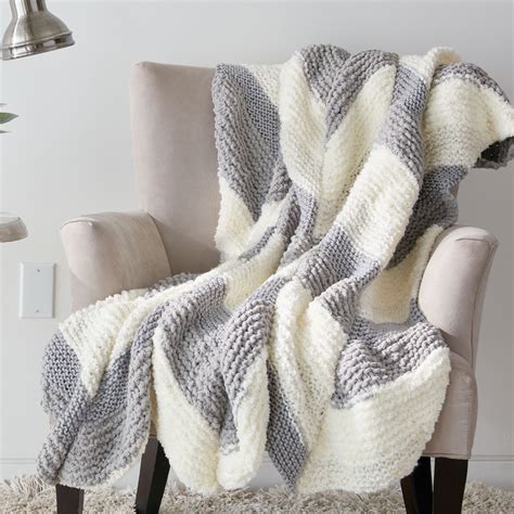 Knitting Patterns Galore Bias Stripe Blanket