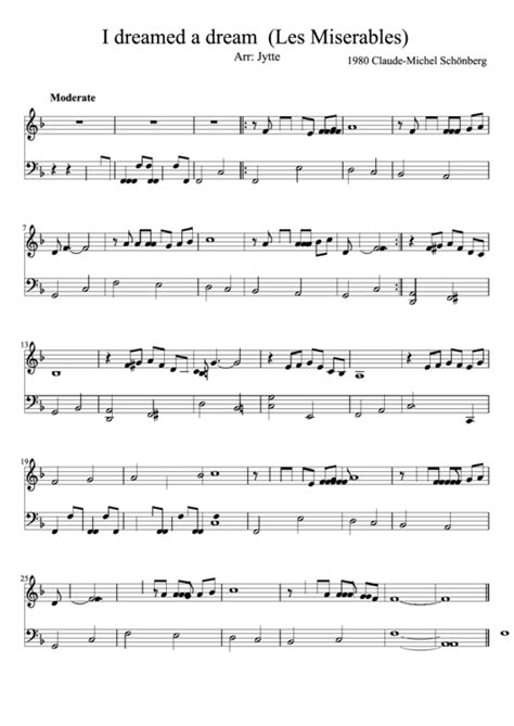 I Dreamed A Dream Piano Sheet Music printable pdf download