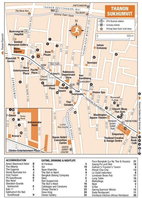 Thanon Sukhumvit map | Map, Bangkok, Tourist places