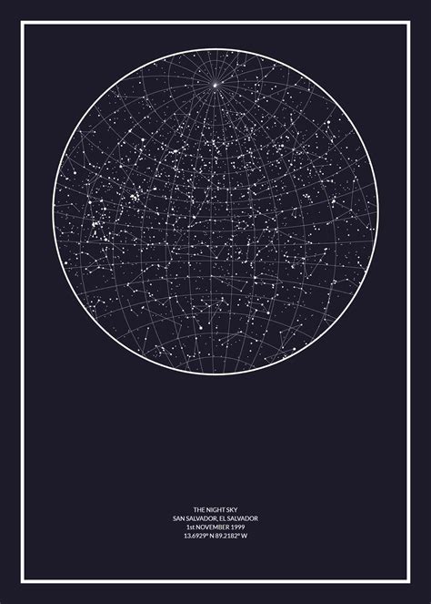 night sky star map constellations celestial bodies