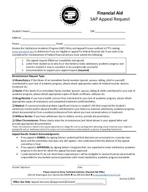 Fillable Online Financial Aid SAP Appeal Request Fax Email Print