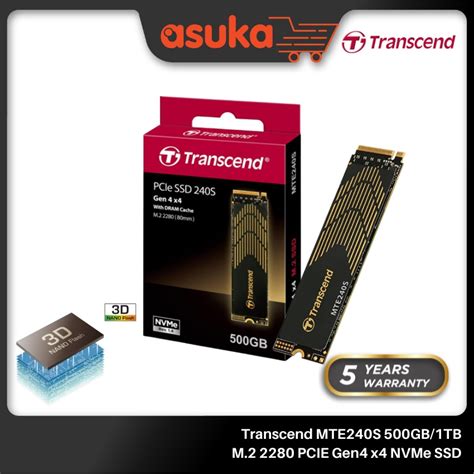 Transcend MTE240S 500GB 1TB M 2 2280 PCIE Gen4 X4 NVMe SSD Shopee