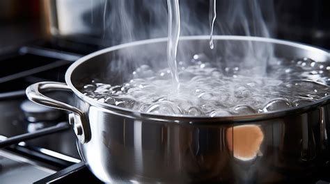 Stove Pot Of Boiling Water Premium Ai Generated Image