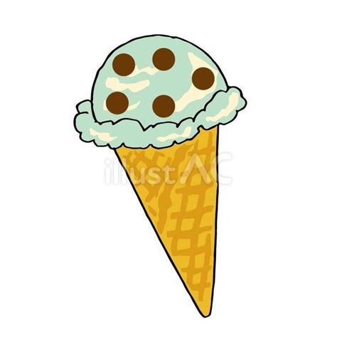 チョコミントアイスクリームのイラストイラスト No 23843181／無料イラストフリー素材なら「イラストac」