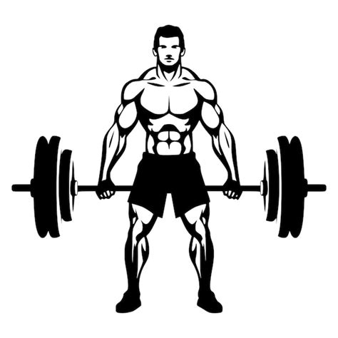 Premium Vector Body Building Lifting The Barbell Simple Illustration For Symbol Or Logo