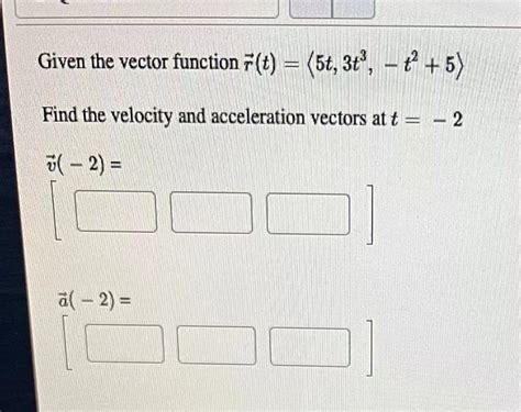 Solved Given The Vector Function F T 5t 3t” ť 5 T