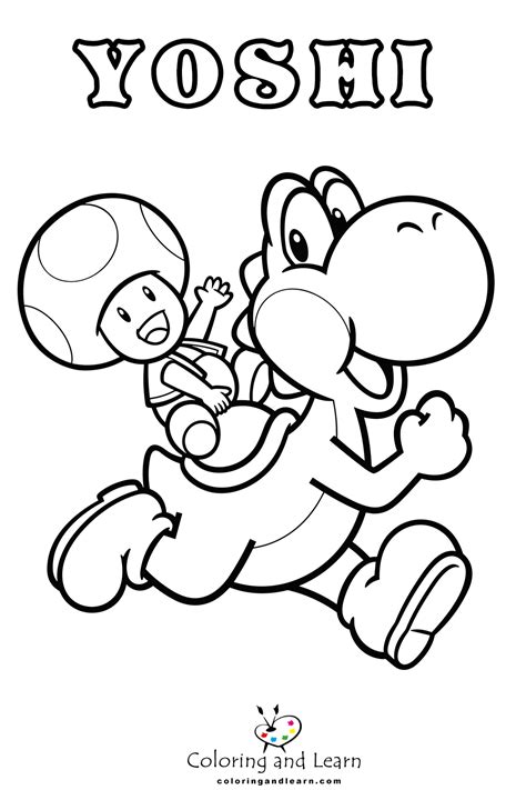 Yoshi Coloring Pages Free Coloring And Learn