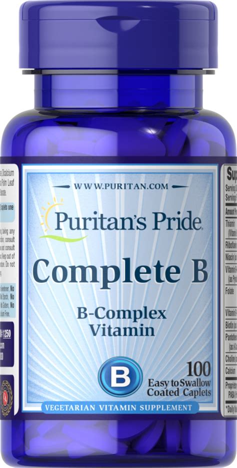 PURITAN S PRIDE COMPLETE B VITAMIN B COMPLEX X100 CAPLETS Careforte