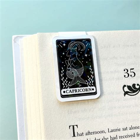 Capricorn Tarot Card Holographic Magnetic Bookmark Bookish Book Club