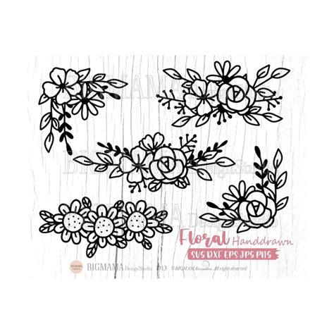 Floral Svg Flower Wildflower Svg Bundle Border Wedding Arran Inspire