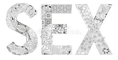 Word Sex For Coloring Vector Decorative Zentangle Object Stock Vector Illustration Of Drawing