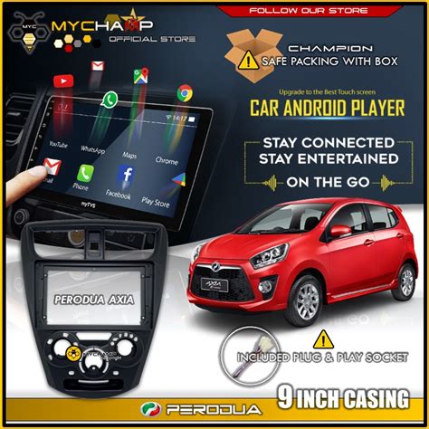 Perodua Axia Inch Car Audio Big Screen Android Player Casing With