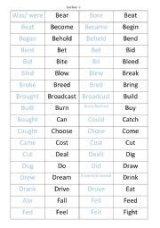 Simple Past Of Irregular Verbs Dominoes Esl Worksheet By Suzicristiane