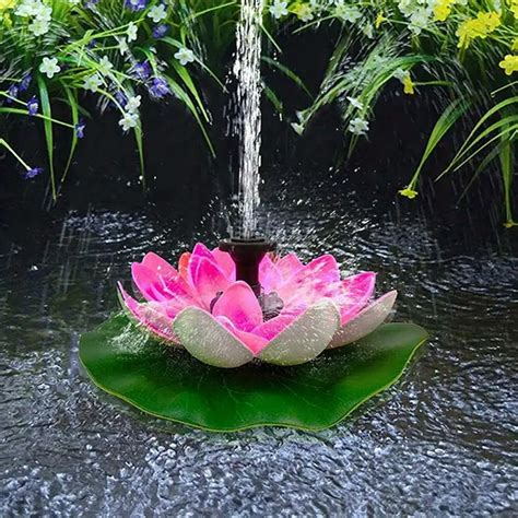 Solar Water Fountain Pump Lotus Flower Bird Bath Lotus Lotus Temu