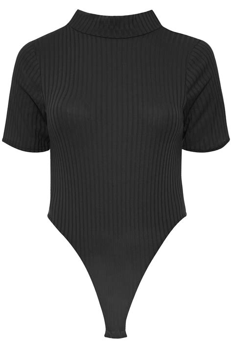 Limited Collection Black Ribbed Bodysuit Yours Clothing